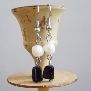 Silver multi-stone earrings